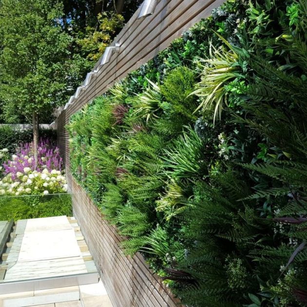 Biophilic Design: An artificial green wall installation in a London garden
