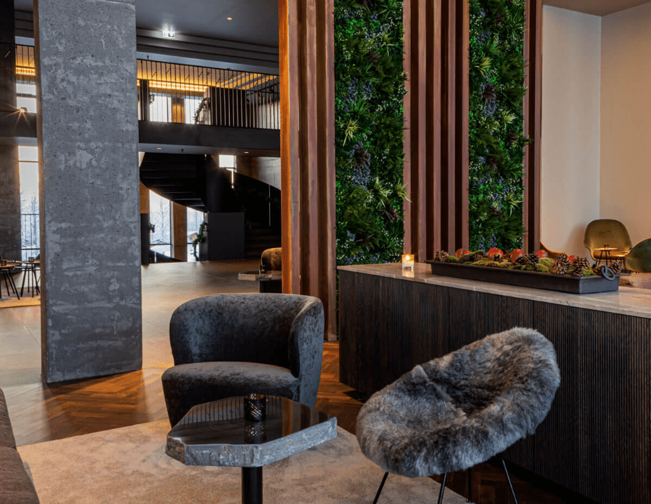 Artificial Living Walls In A Hospitality Setting, Hotel Geysir, Iceland