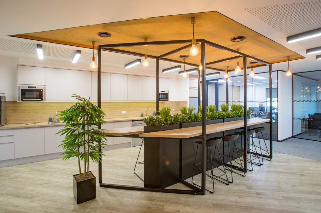 Artificial plants in an office