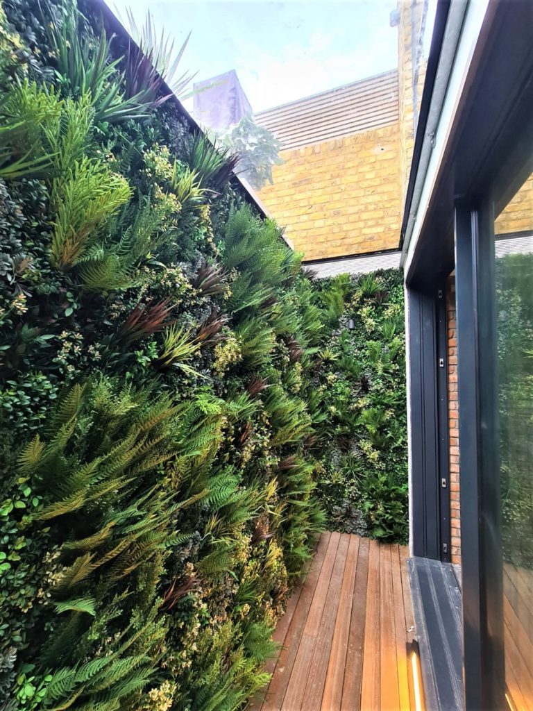 Artificial Green wall installation in a London lightwell