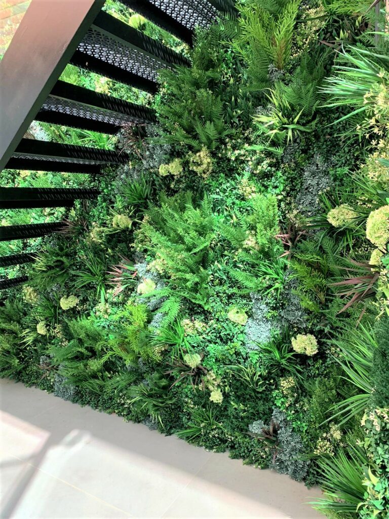 An Artificial Green Wall Installation in a Basement in Wimbledon