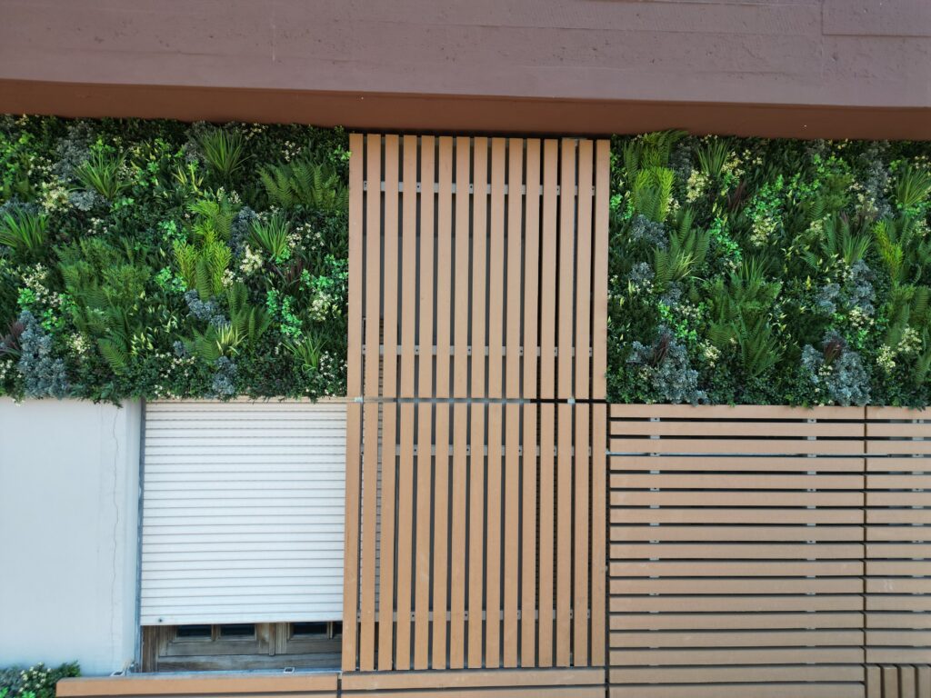An artificial green wall installation in Tuscany, Italy