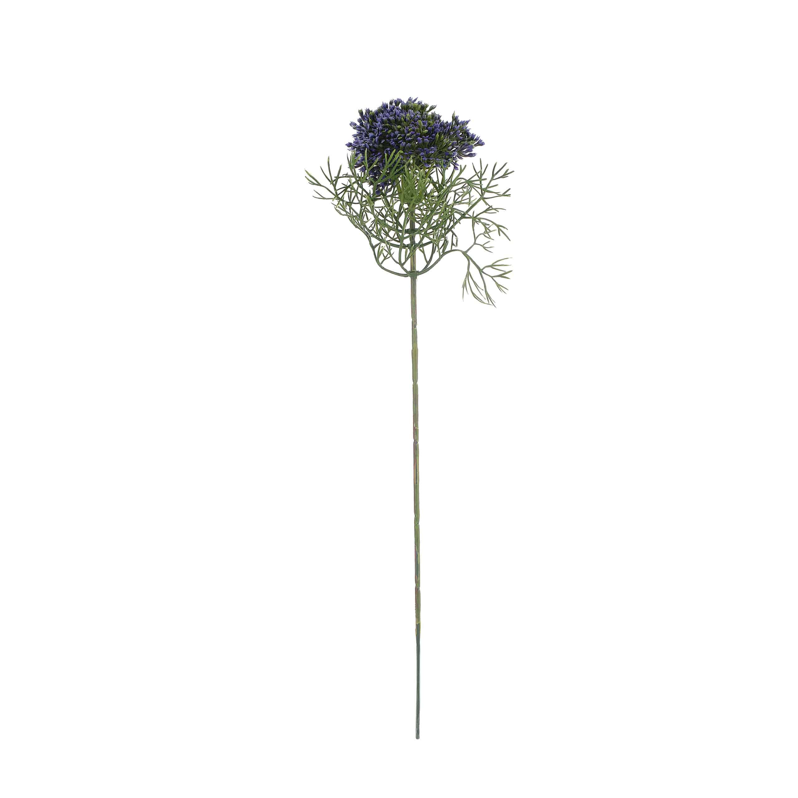 An artificial blue allium plant