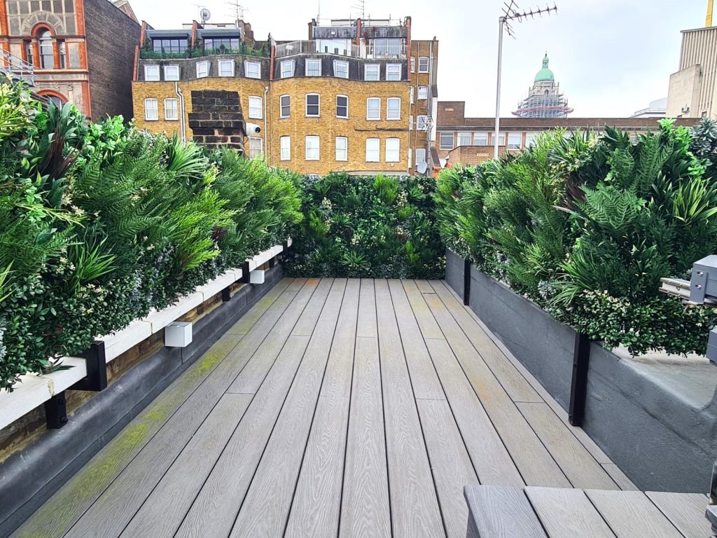 Artificial Green Wall Panels on a Kensington Roof Terrace